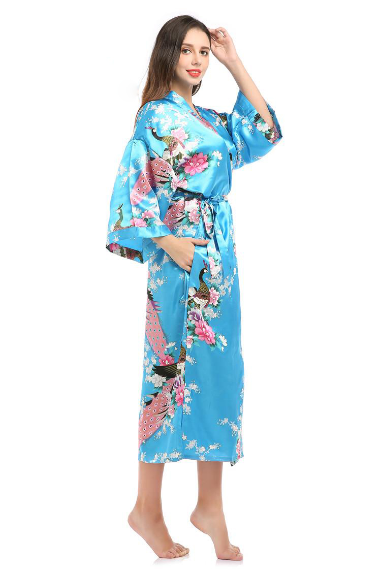 Vintage Fashion In Tokyo - Japanisches Kostüm Bad Blumen Pfau Kleid