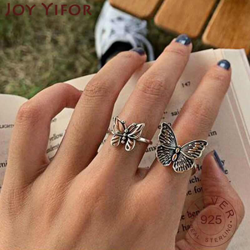 Vintage Fashion Rings For Women - Schmetterlingsringe aus 925er-Sterlingsilber für Damen, neue