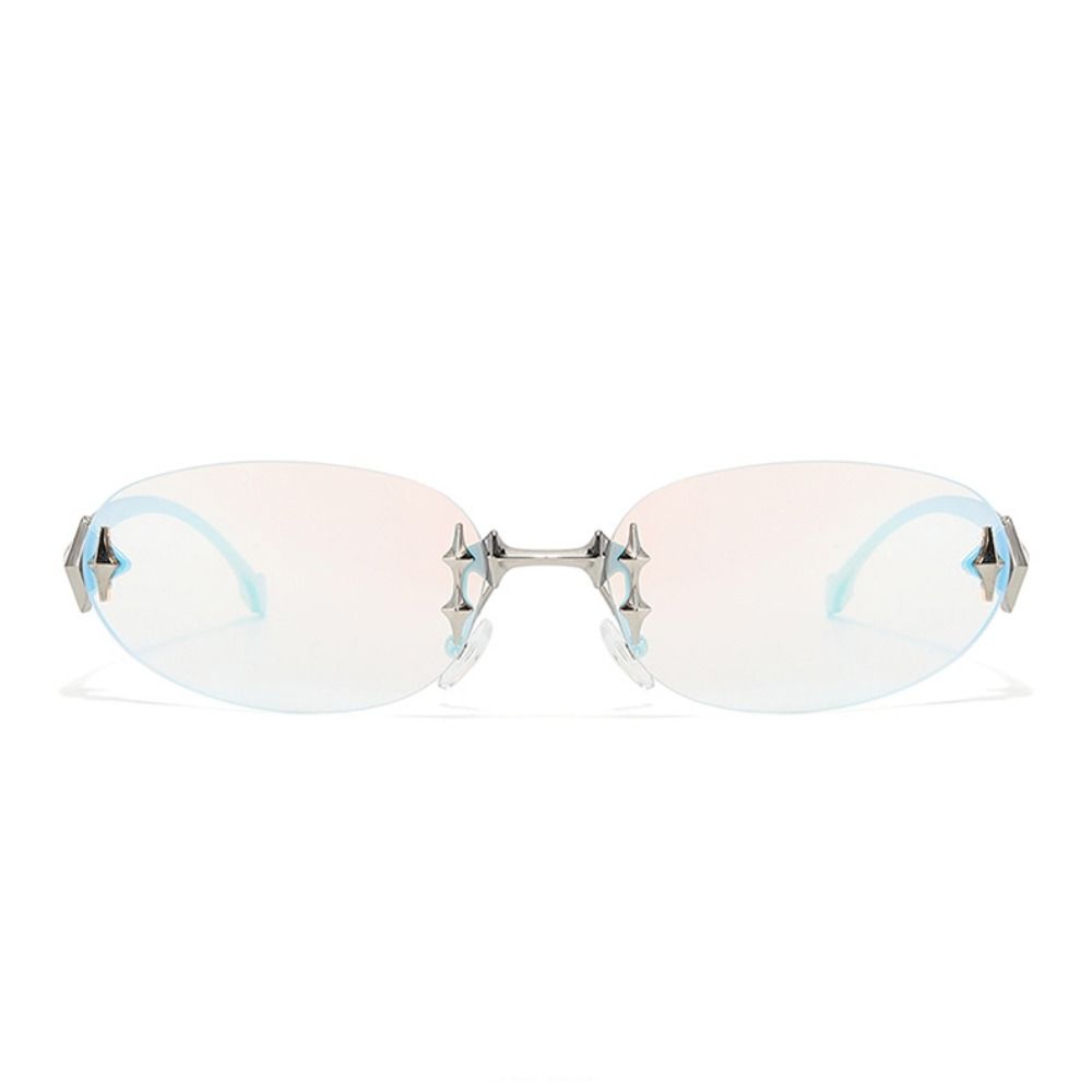 Vintage Fashion Y2K - Rahmenlose Sonnenbrille im Y2K-Stil, trendige UV-Schutz-Sonnenbrille,
