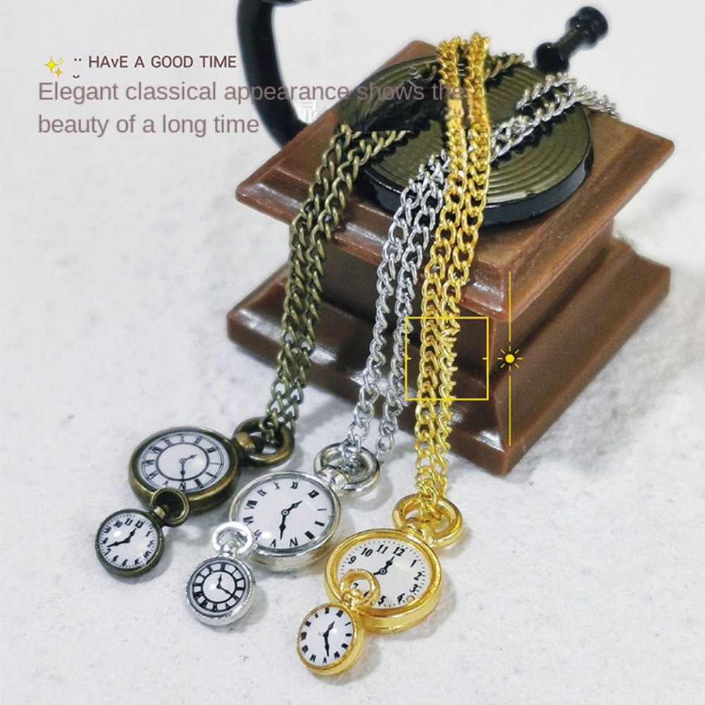 Vintage Fashion Toys - Vintage Halskette Uhr Puppenhaus Simulation Taschenuhr