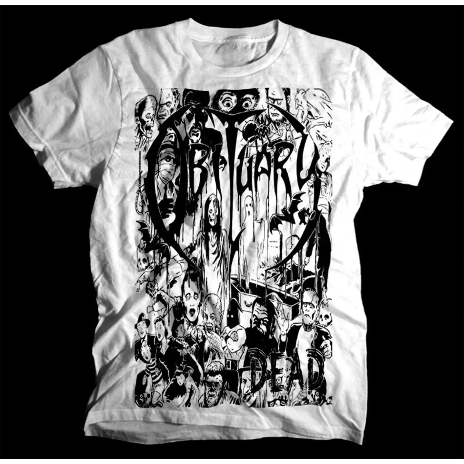 Vintage Fashion Obituaries - Sale Obituary Dead Album WHITE T-Shirt,