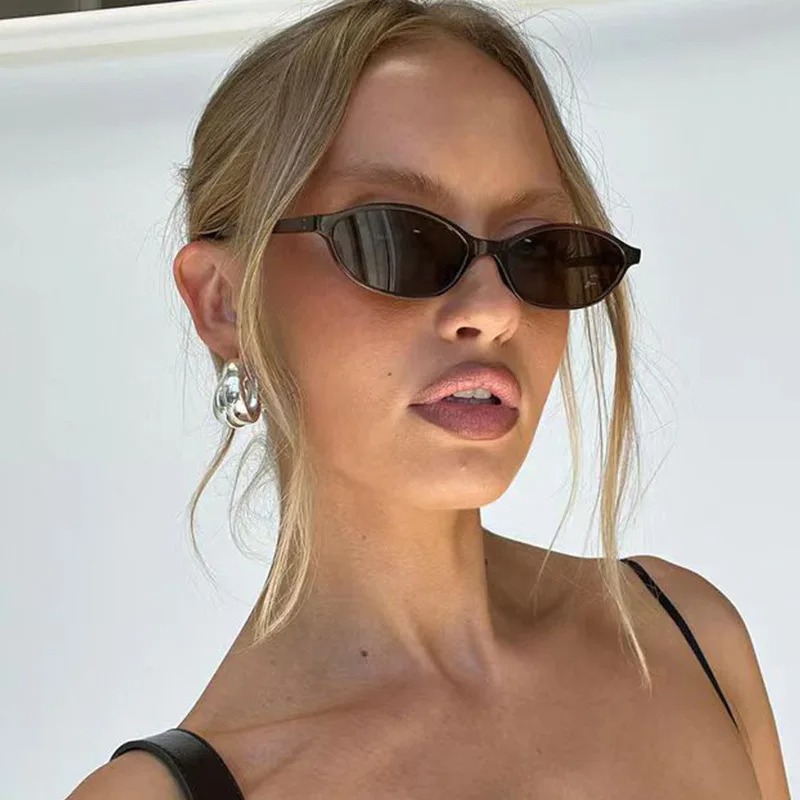 Vintage Fashion Glasses - Retro-Sonnenbrille mit ovalem Rahmen, modische Damen-Sonnenbrille