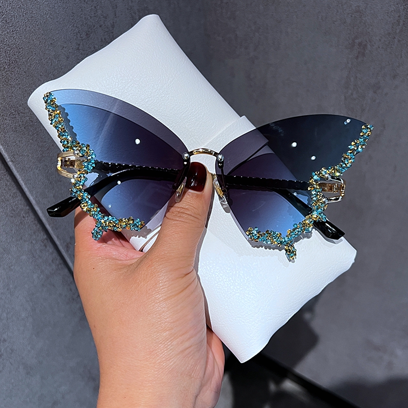 Vintage Fashion Y2K - Luxuriöse Diamant-Schmetterling-Sonnenbrille für Damen, Y2K Vintage