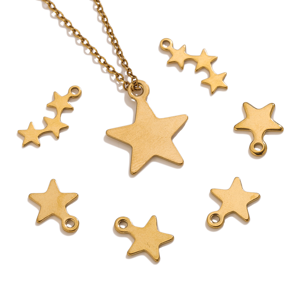 Vintage Fashion Jewelry Necklaces - 20 Stück/Lot Stern-Anhänger für Schmuckherstellung Edelstahl