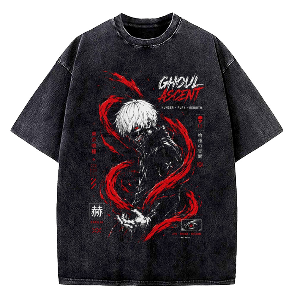 Vintage Fashion In Tokyo - Tokyo Ghoul Vintage T-Shirt aus gewaschener