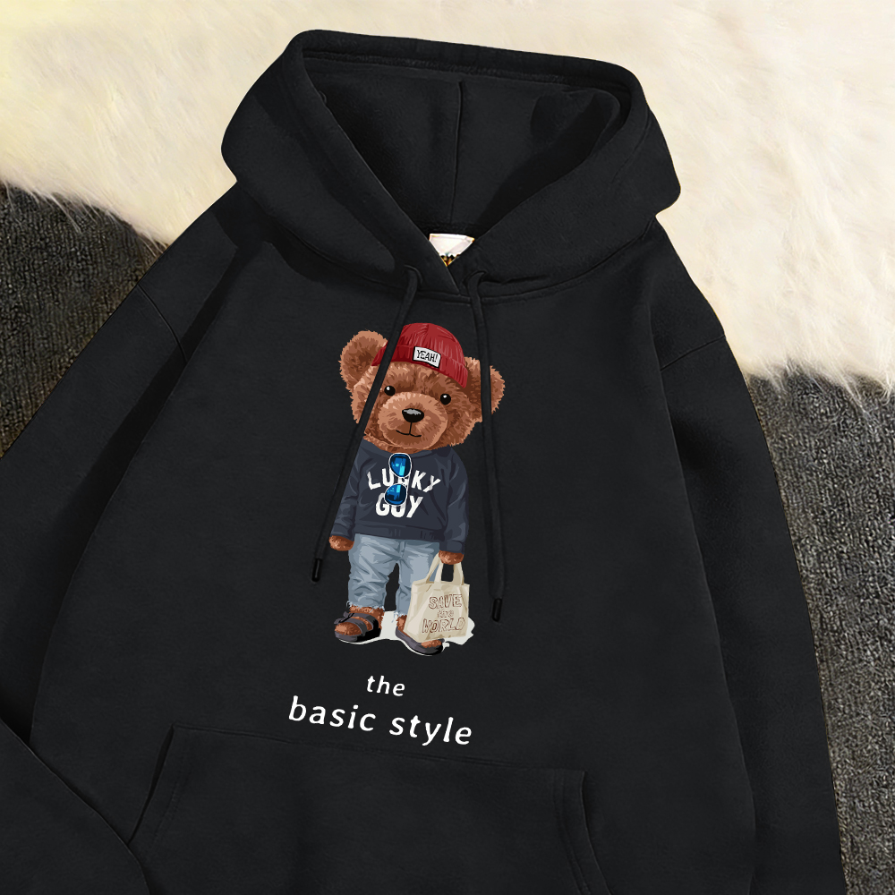 Vintage Fashion Retro Outfit - Grundlegende Outfits für Cartoon-Bären Männer Retro-Sweatshirt