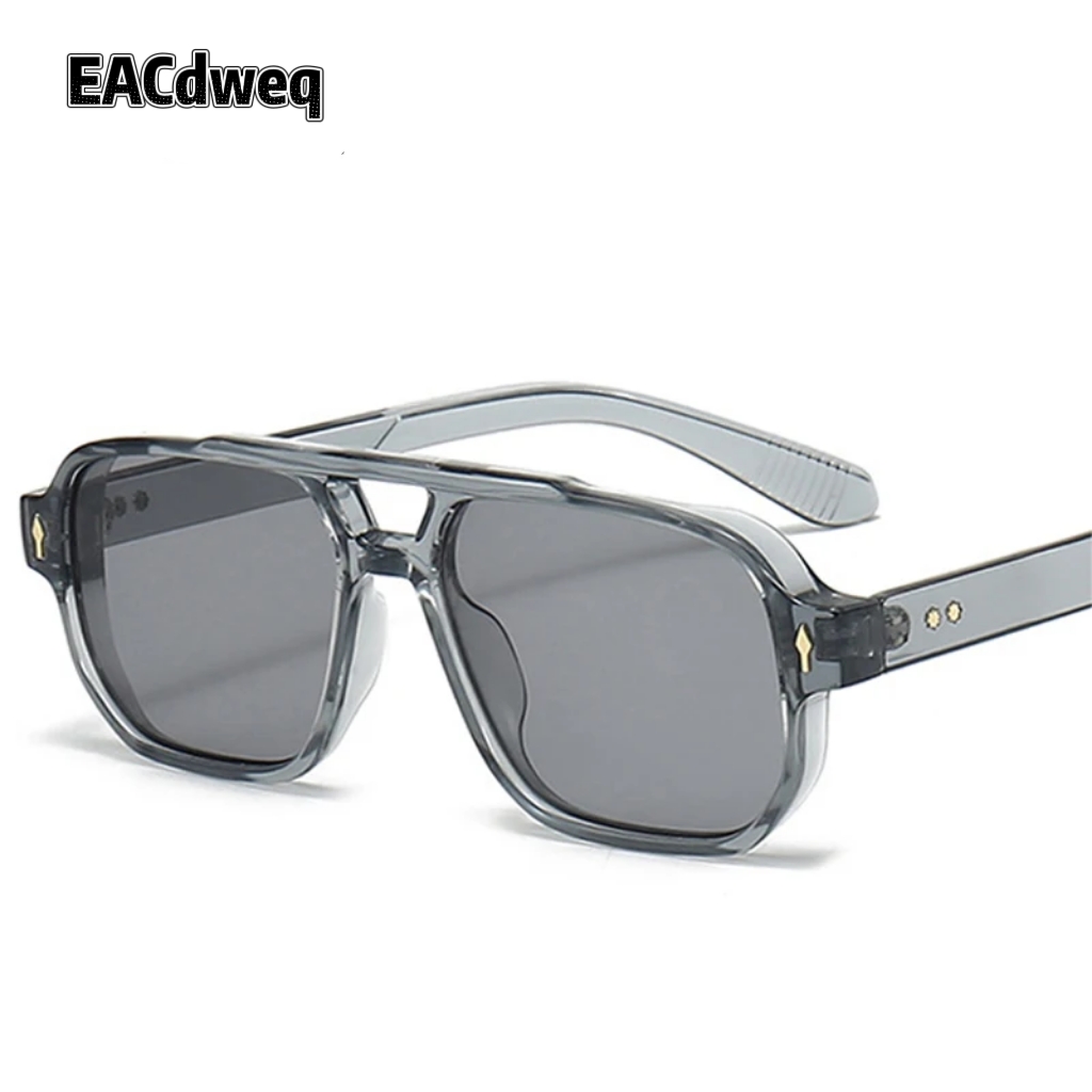 Vintage Fashion Glasses - Vintage Doppelbrücken-Sonnenbrille für Herren, quadratisch, modisch,