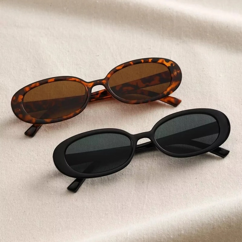 Vintage Fashion Glasses - Vintage ovale Sonnenbrille für Damen, Luxusmarke,