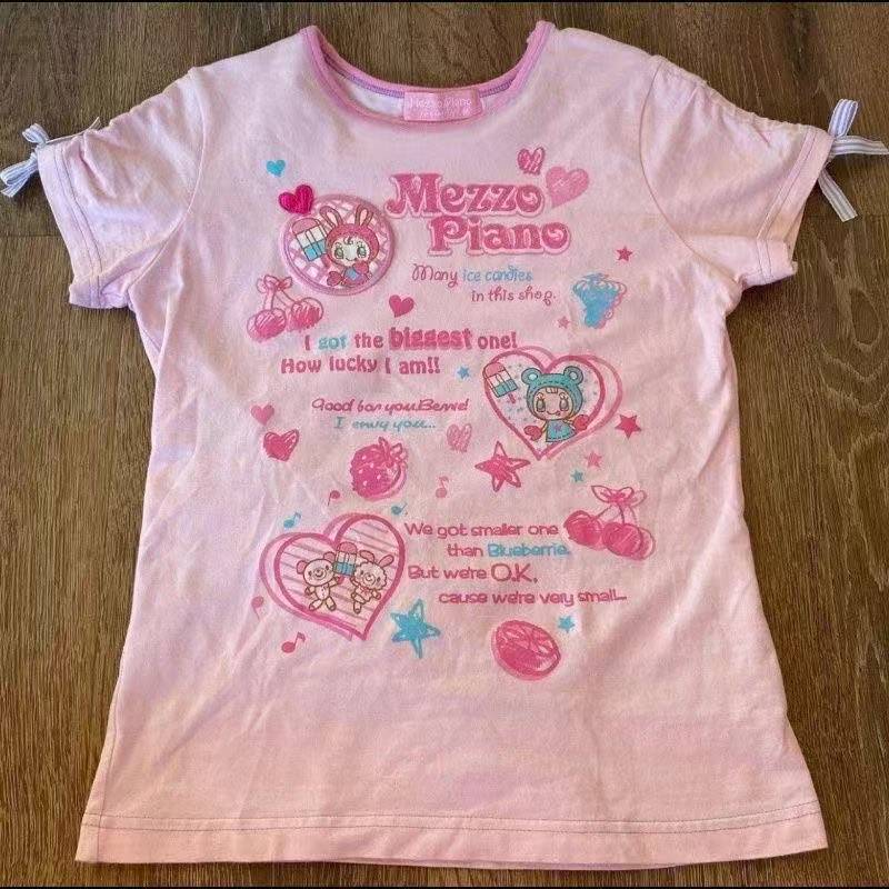 Vintage Kawaii Süße Kurzarm-T- – Vintage Fashion Y2K Bewertung und Preis