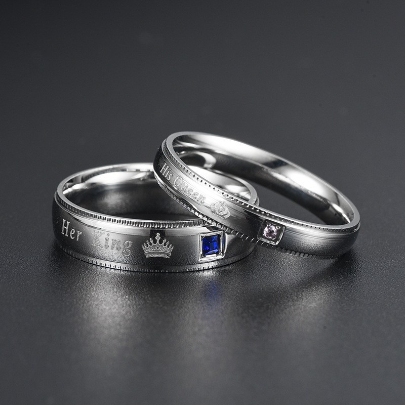 Schlichter Paar-Titanstahlring – Vintage Fashion Rings For Women Bewertung und Preis