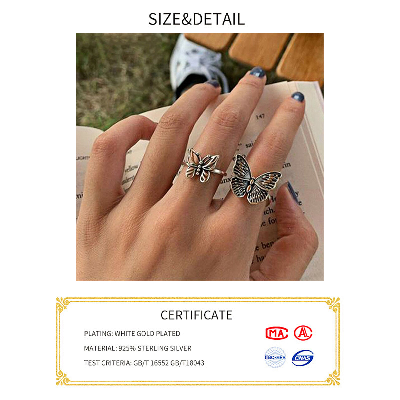 Schmetterlingsringe aus 925er- – Vintage Fashion Rings For Women Bewertung und Preis