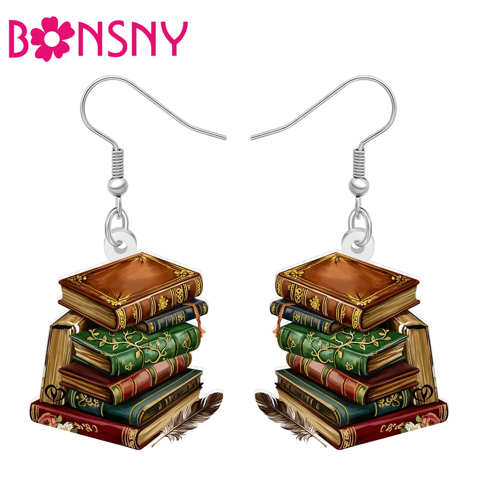 BONSNY Acryl-Ohrringe im klass – Vintage Fashion Books Bewertung und Preis