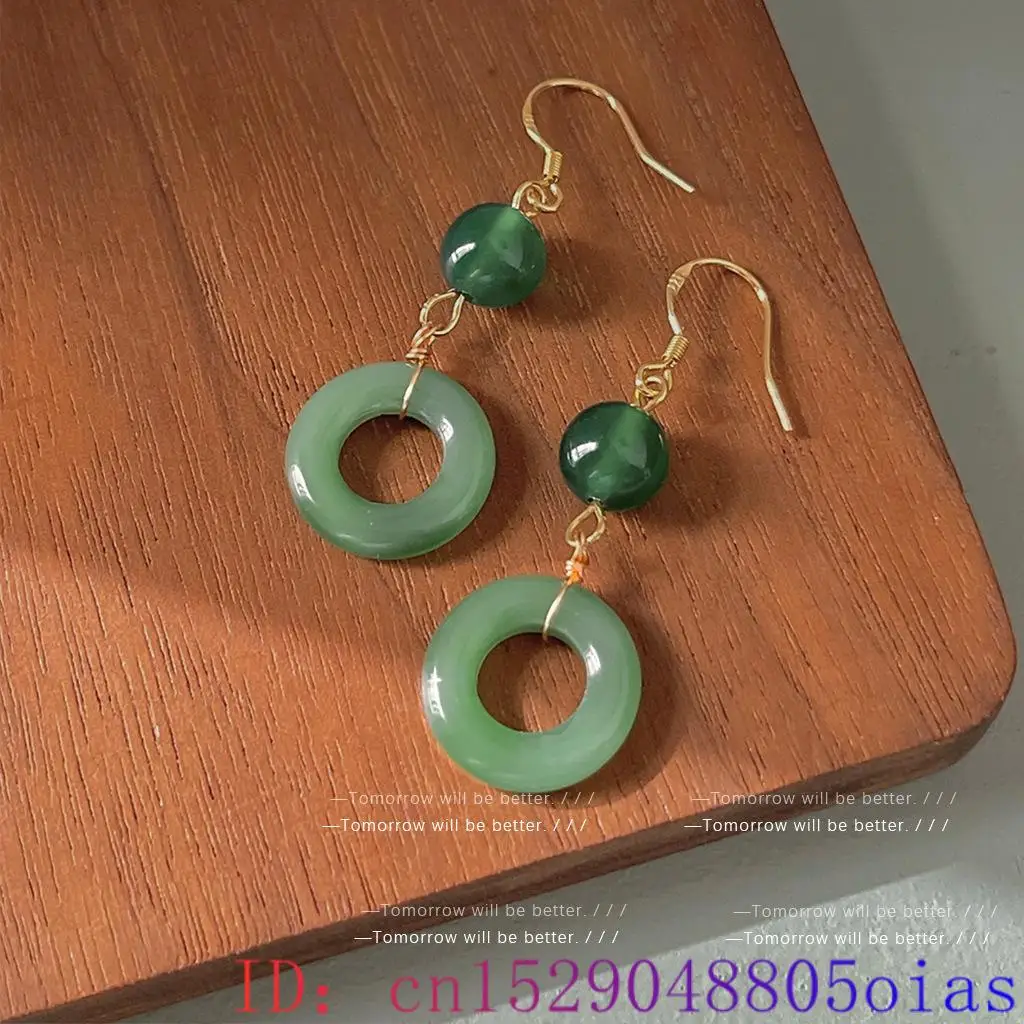 Grüne echte Jade Ring Ohrringe – Vintage Fashion Rings For Women Bewertung und Preis