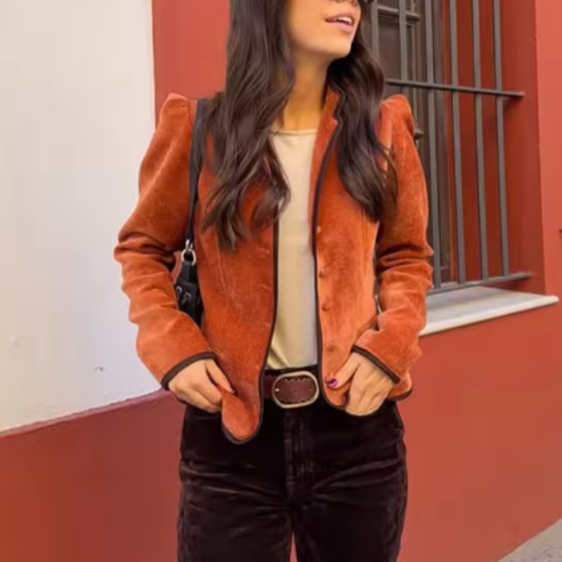 Stehkragen-Blazer mit Kontrast – Velvet Blazer Vintage Bewertung und Preis
